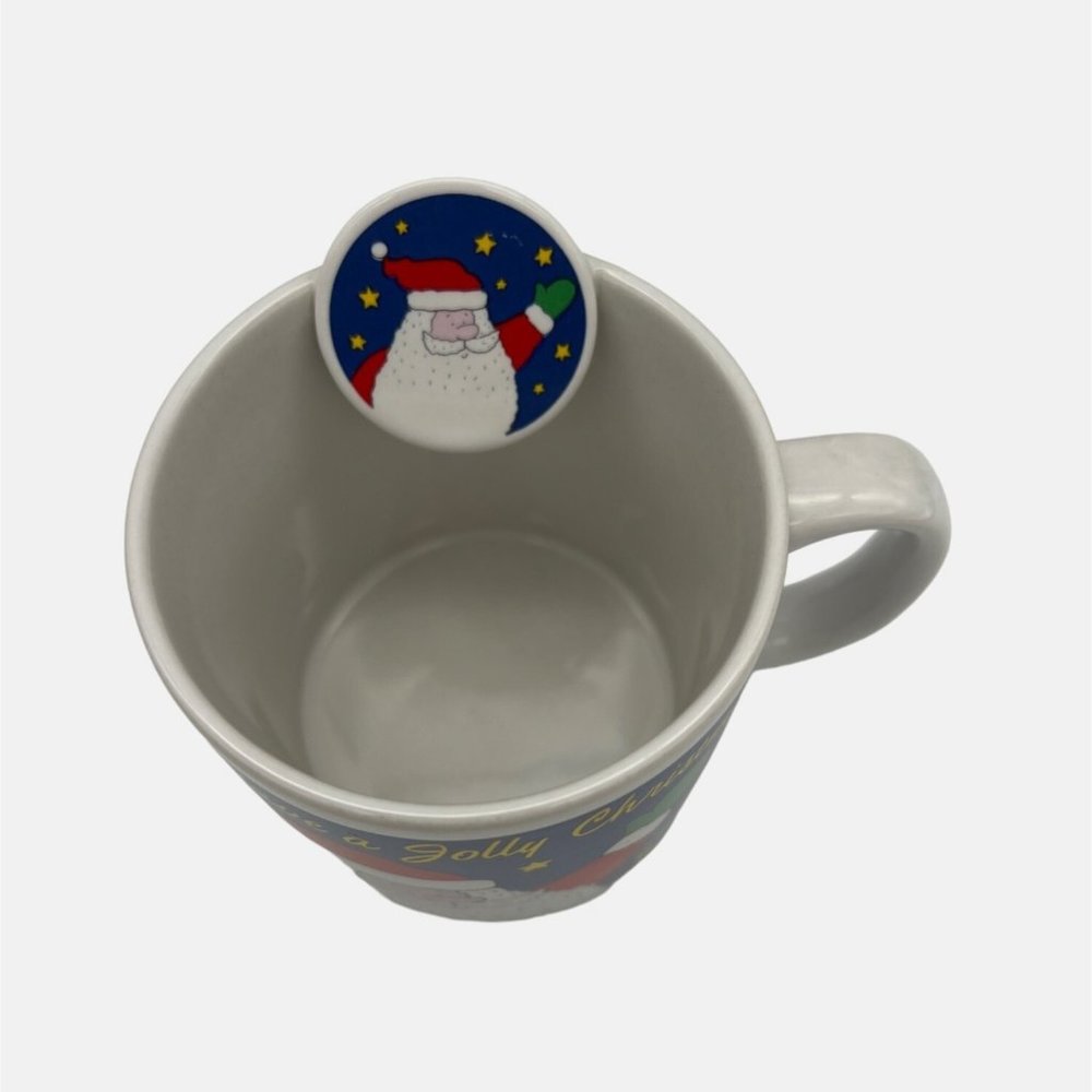 Russ Berrie Have a Jolly Christmas Coffee Mug Santa Claus Item 8521 Taiwan 3.5" - Picture 2 of 6